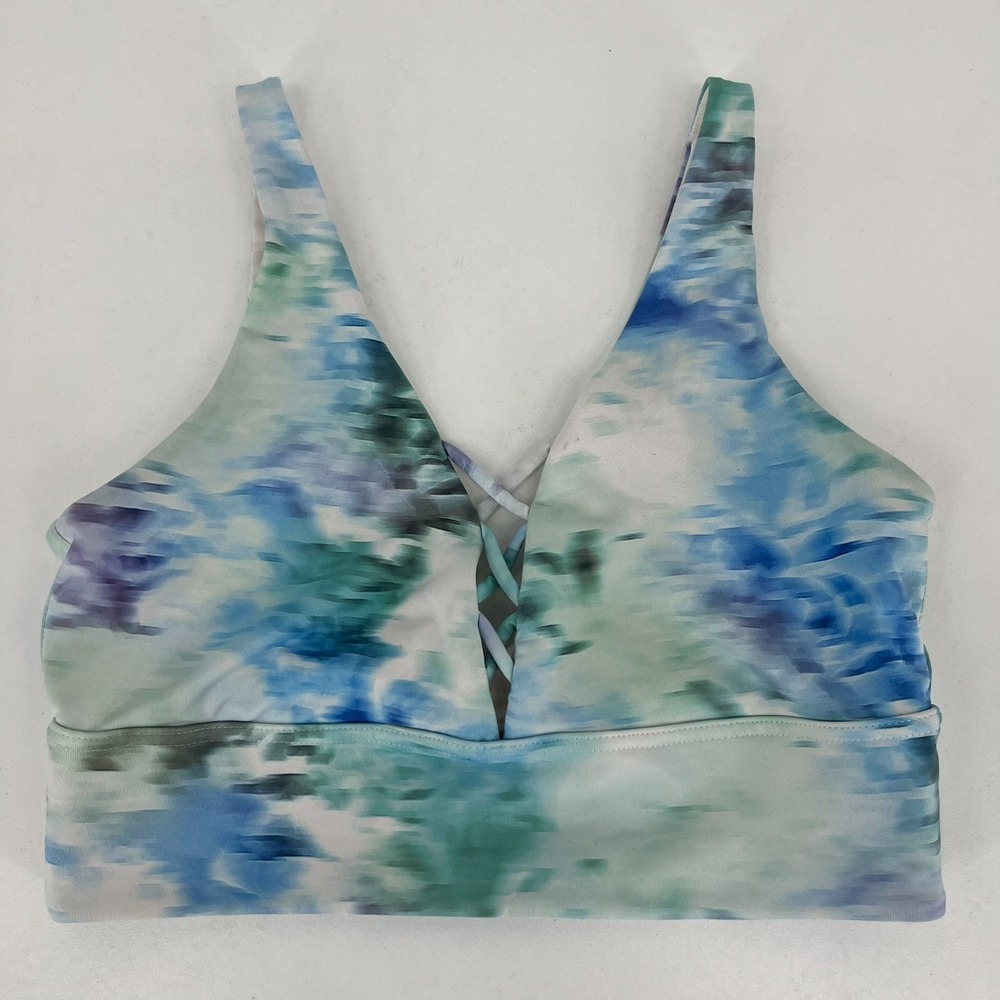 Gap Fit Sports Bra Women's Size S Blue Low Impact Tie‎ Dye Print